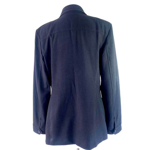 Liz Claiborne Long Sleeve Button Down Shirt Jacket Shacket Size 10 Black - Picture 2 of 12